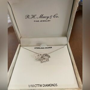 SOLD-1/10 CCTW Diamond Elephant Necklace never worn